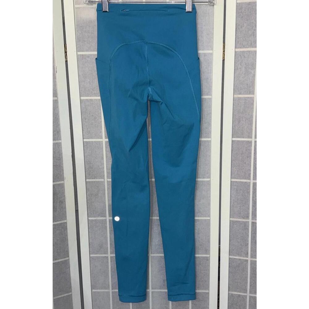 Lululemon Turquoise Tide Athletic Gym Swift Speed Mid-Rise Tight Leggings Size 0